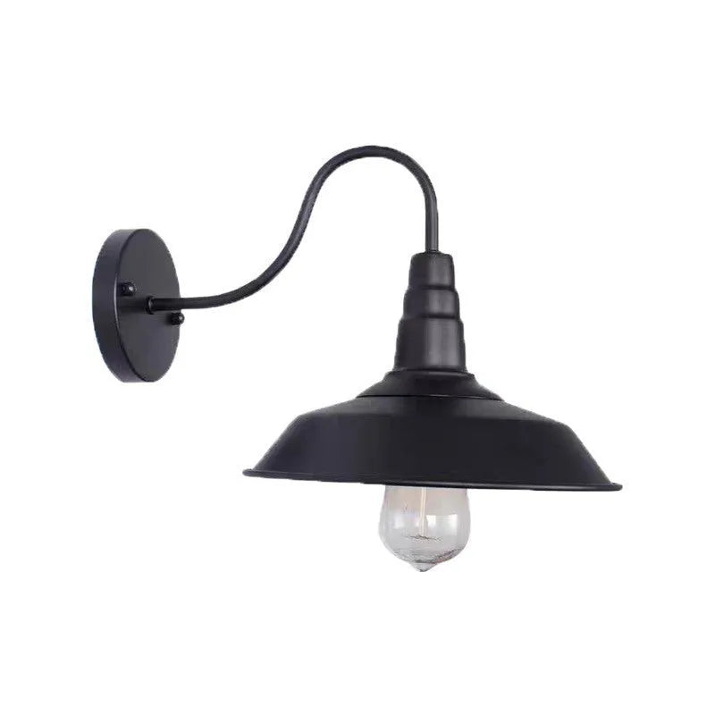 Retro style outdoor wall lamp in copper or silvery finish with bevel or right angle mount