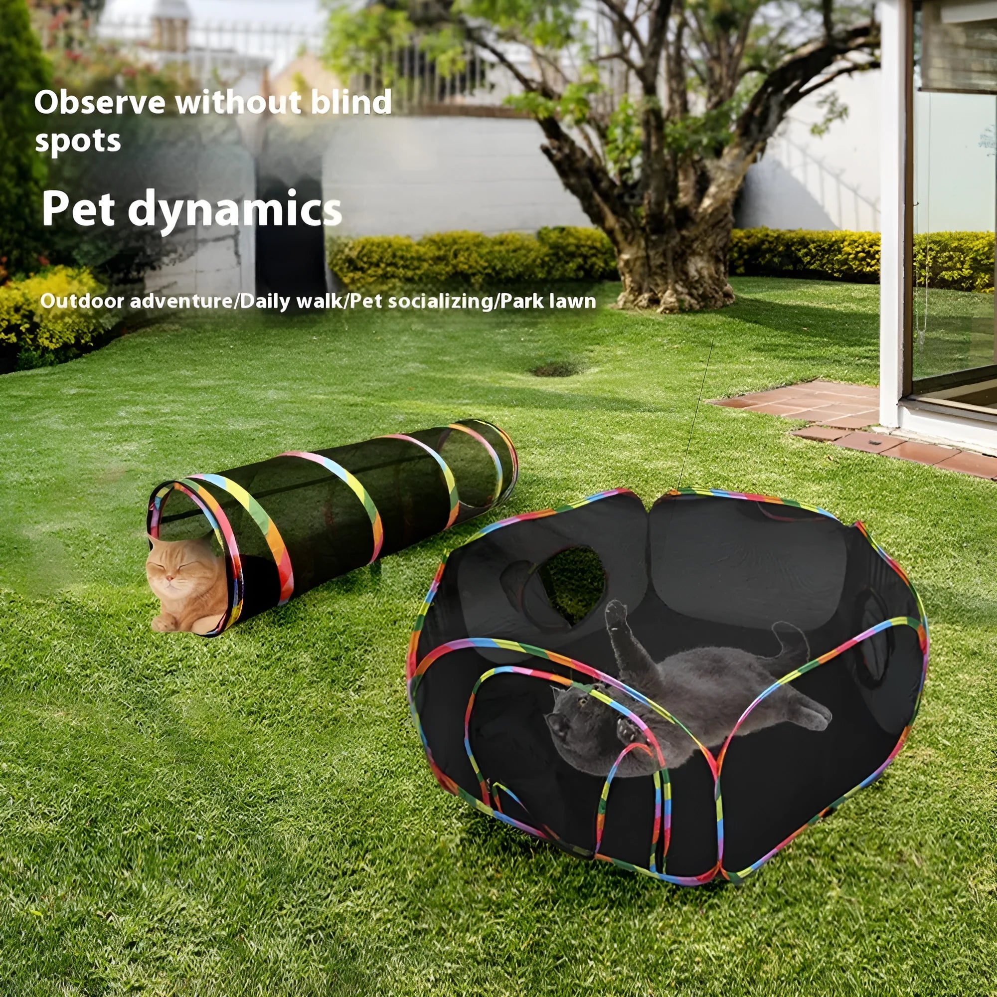 B18319 mesh model foldable cat cage showing five shape variations: square, long straight, tent, tee, and hexagonal