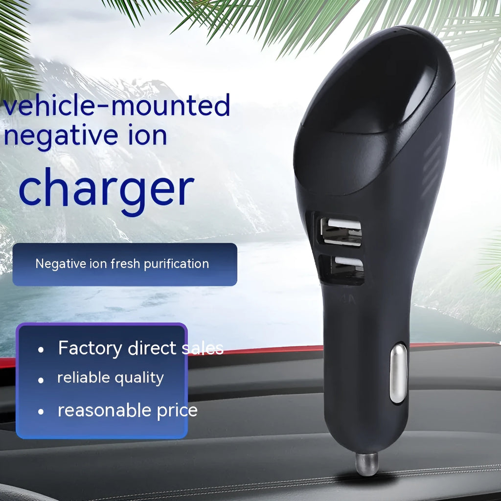 White car USB charger and air purifier unit for vehicle power sockets