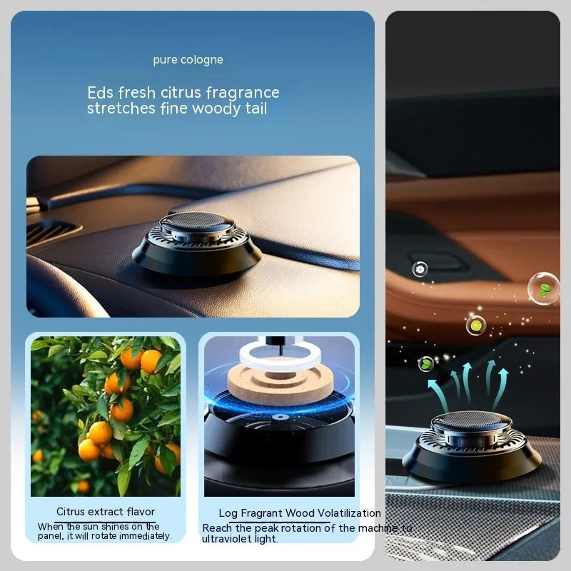 Solar electromagnetic de-icing car aromatherapy decoration on vehicle dashboard