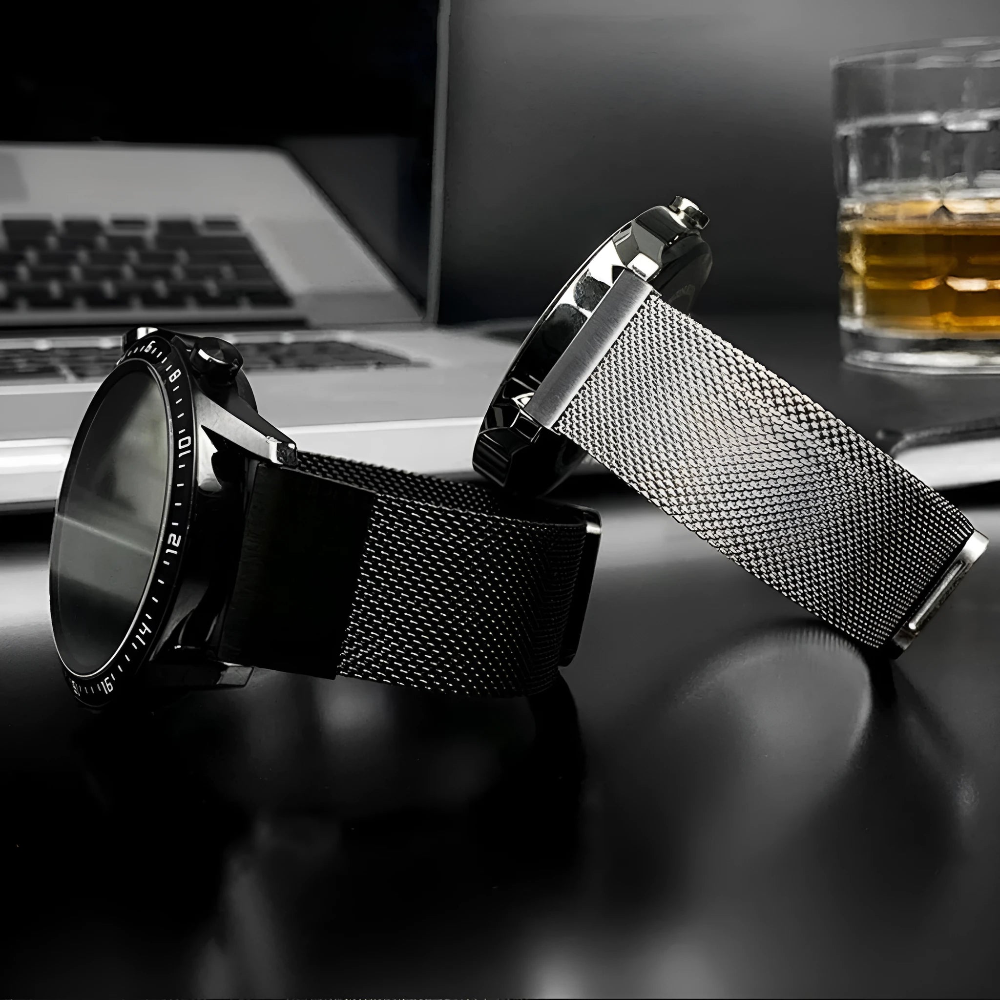 Stainless steel watch strap with card slot for Garmin Fenix smartwatch in silver finish.