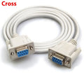 Milky white DB9 female to female serial cable with 1.5m length for RS232 communication