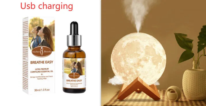 Lunar humidifier night light with 880ml water tank and touch dimming LED in three colours