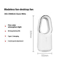 SK bladeless tower fan in white with remote control for home office cooling