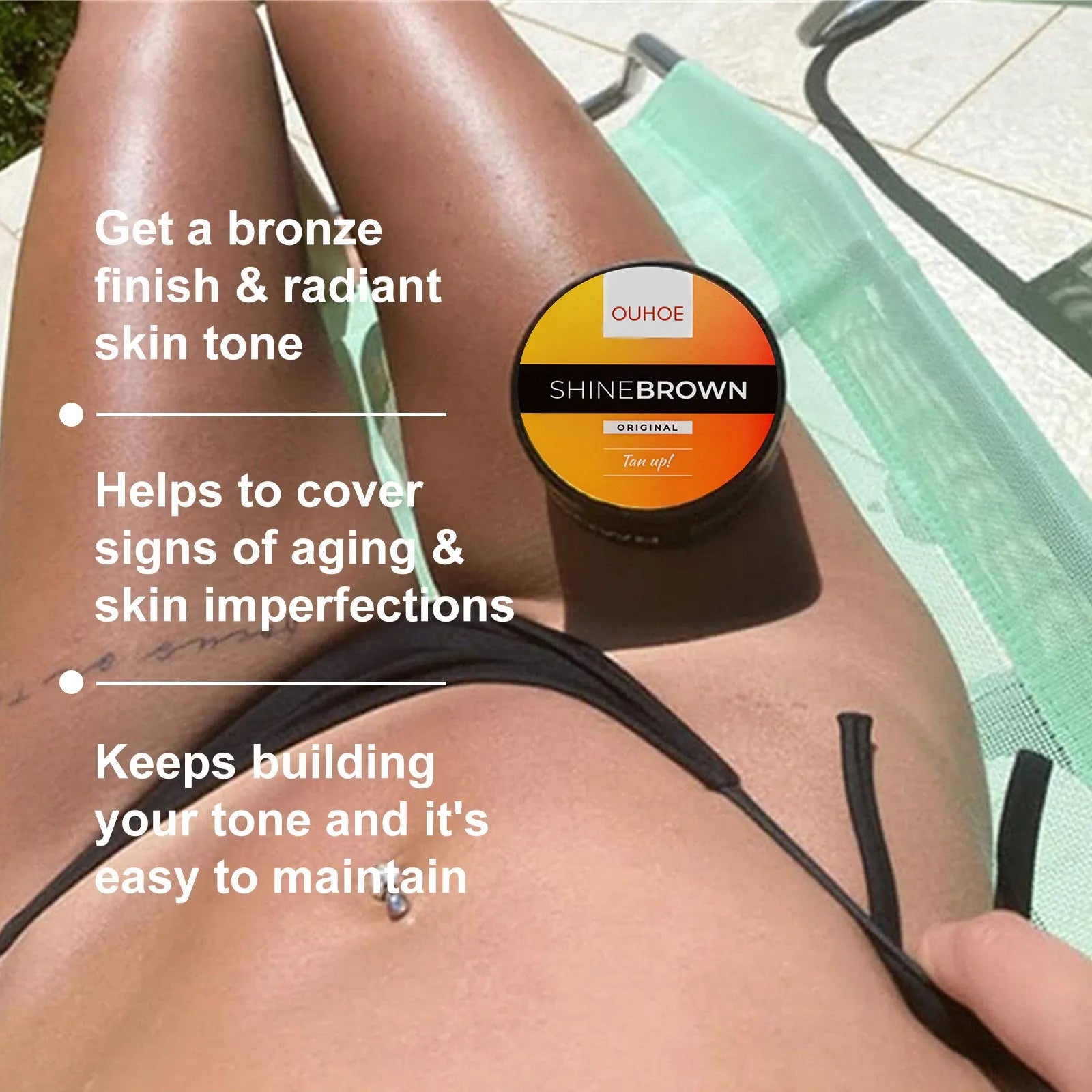 Tanning cream tube and aloe vera gel jar combination set for summer tanning and after sun care