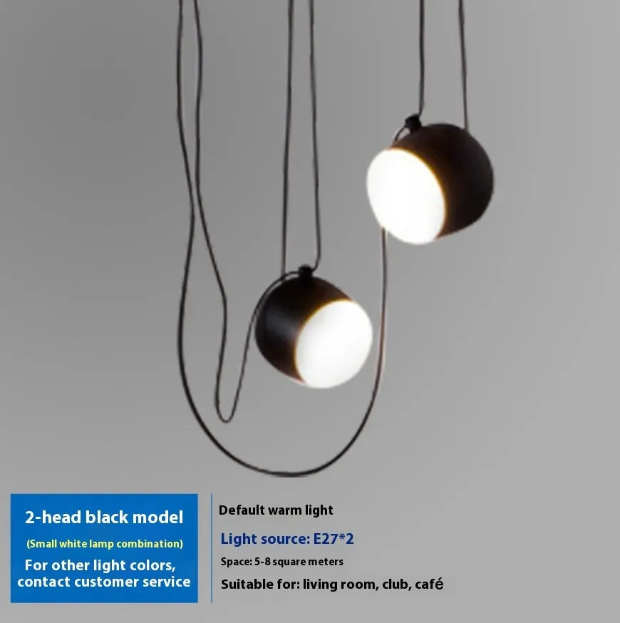 Modern LED fishing line chandelier aluminium alloy black finish with bulb for restaurant or home