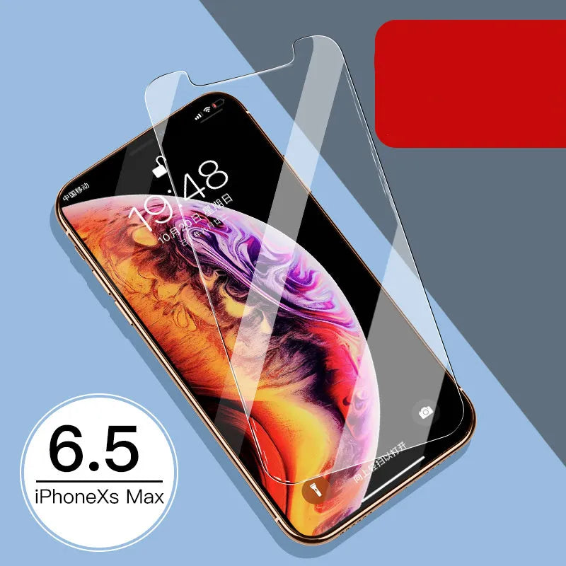 Tempered glass screen and rear protector for Apple iPhone models.