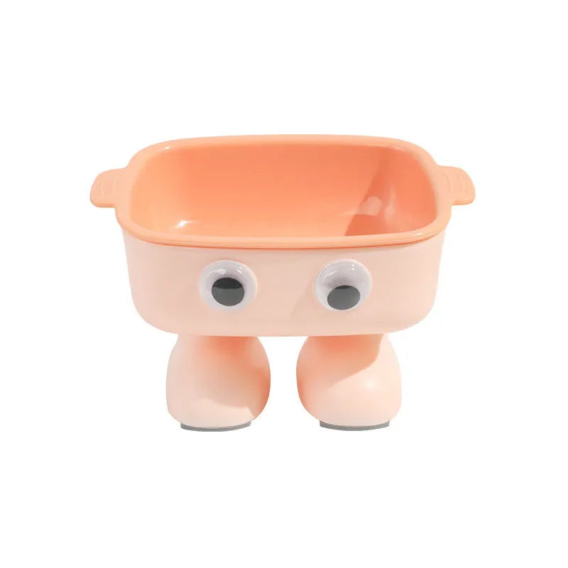 Elevated cat bowl with robot shape, 15° tilt angle, and anti-slip base for pet feeding