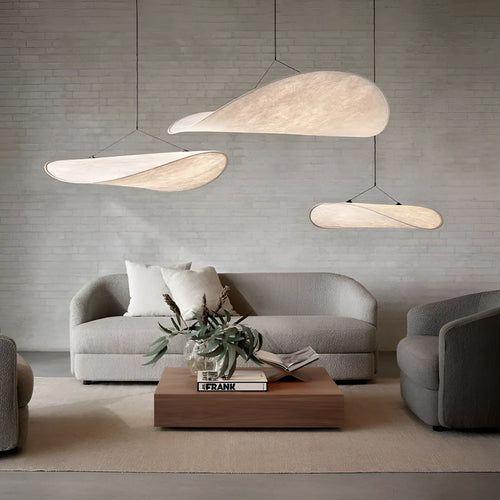 Art silk fabric chandelier ceiling light with multiple diameter size options for bedroom or living room
