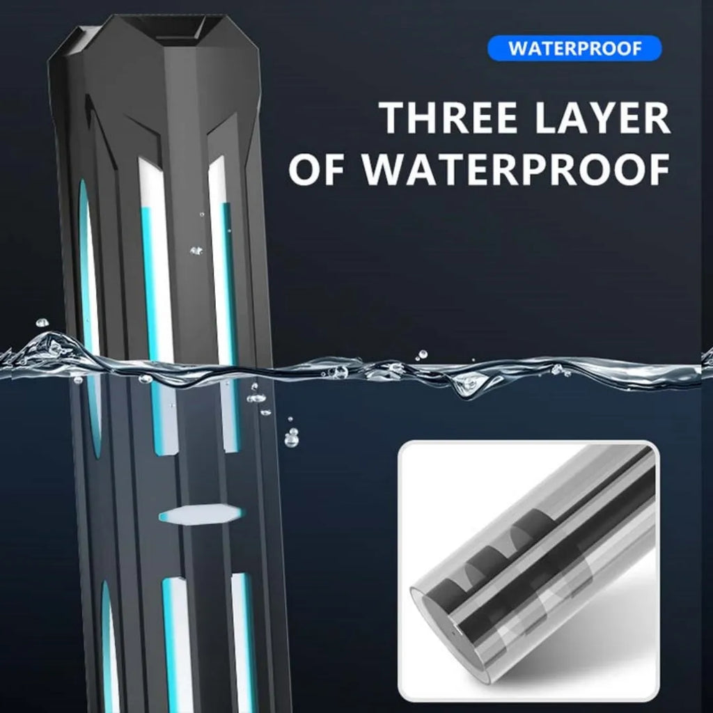 Fish tank timing effort sterilising lamp with three layer waterproof housing and UV bulb for aquarium water treatment