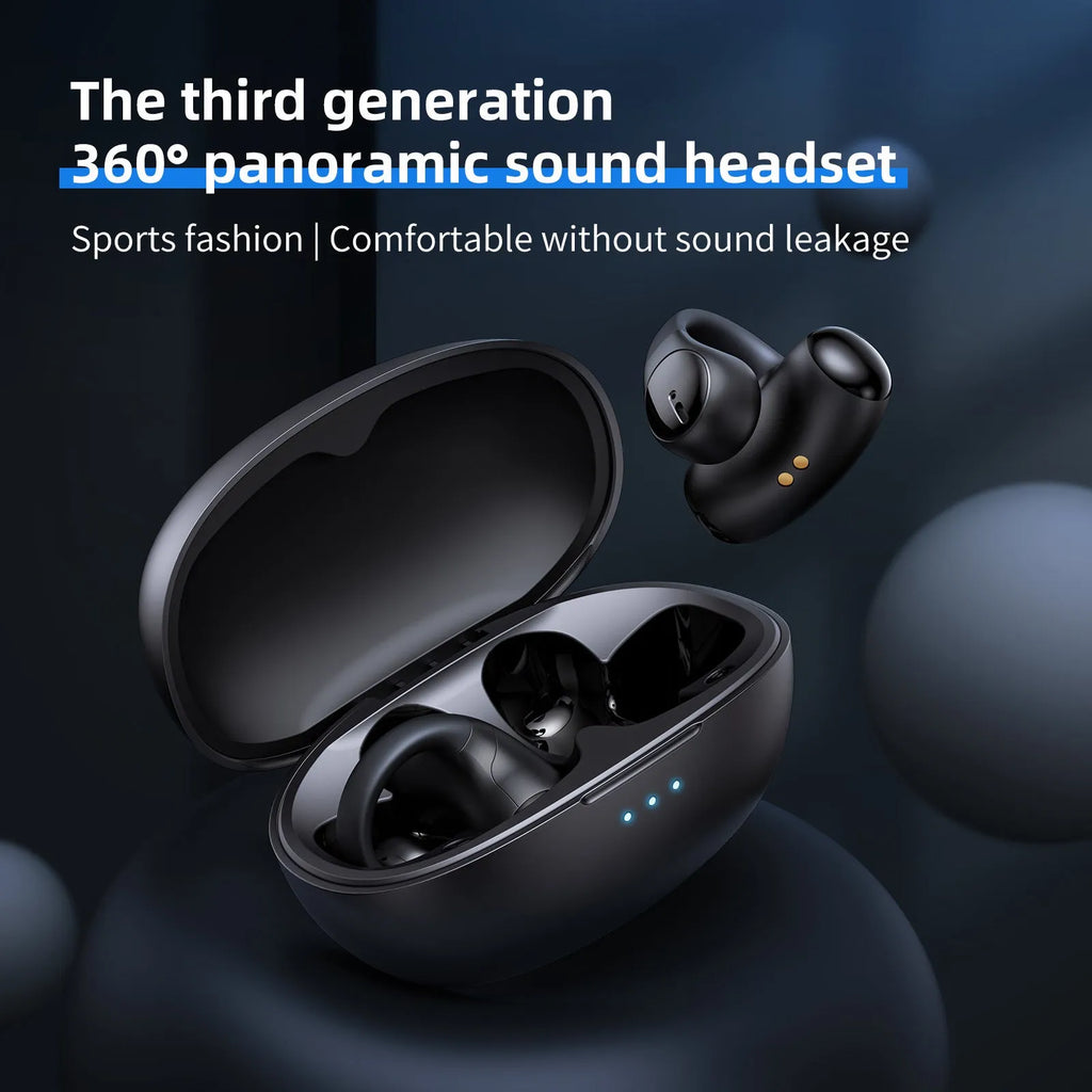 Black T306 Bluetooth wireless sports headset with ear hook design.