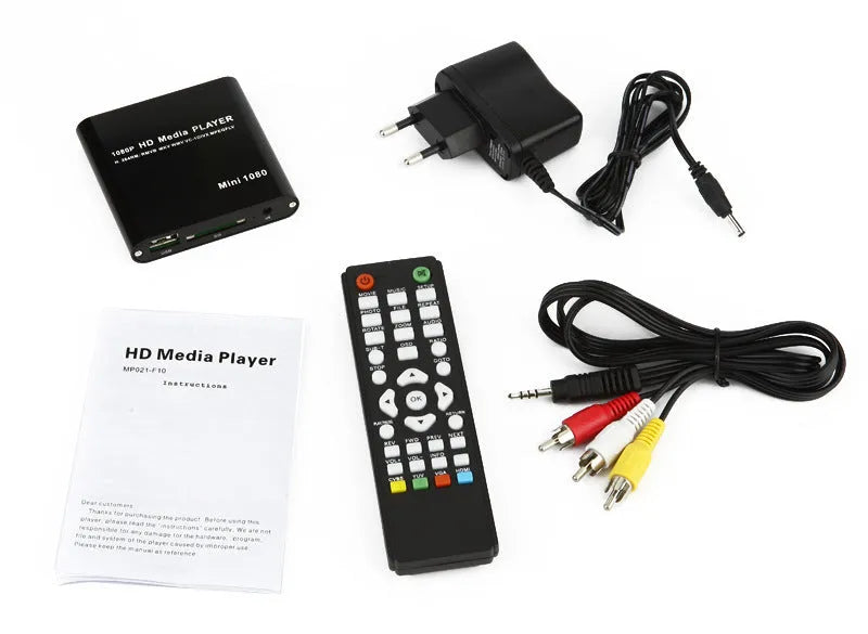 1080p Full HD media player in all-metal construction with HDMI port for SD, USB, and HDD connectivity