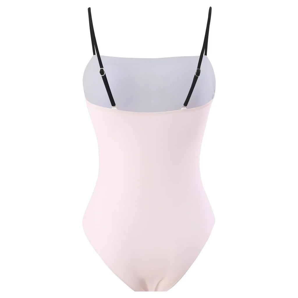 Women's patterned one-piece bikini with tulle skirt swimwear set in polyester fabric