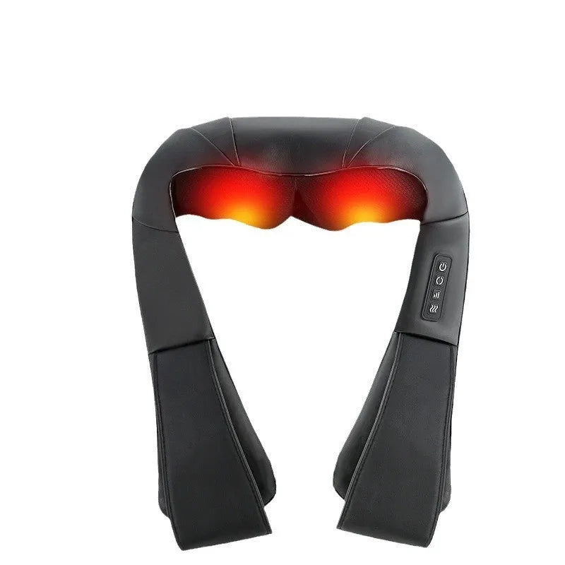 Black multifunctional household neck massager with handheld remote control