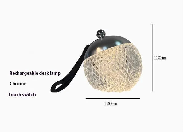 Small cylindrical portable LED night lamp with a touch dimmer in a choice of five colours.