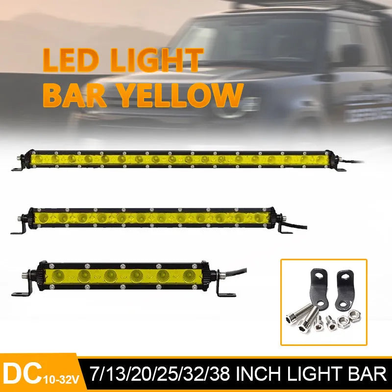 25 inch single row aluminium LED light bar with mounting brackets for vehicles