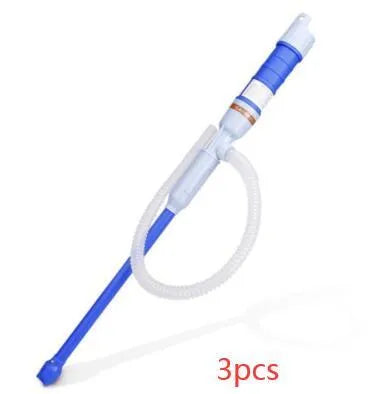 Blue manual hand pump for fuel transfer with suction tube