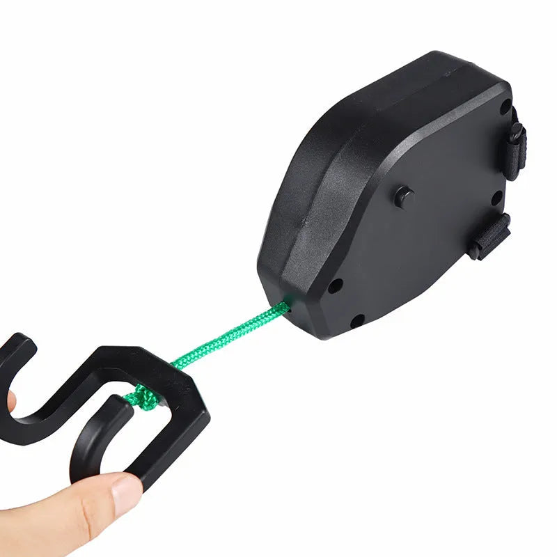 Black plastic and resin bicycle trailer traction rope for connecting trailers to mountain bikes