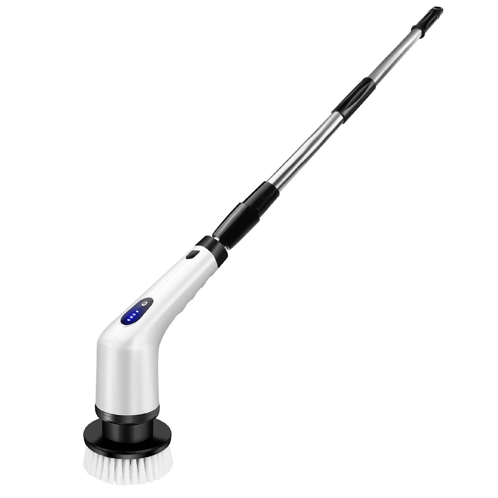 White lithium rechargeable handheld cleaning ball with cleaning brush attachment