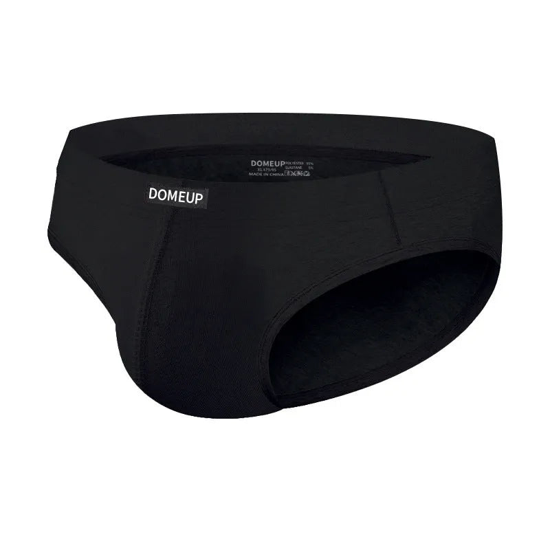Men's plus size seamless briefs in white, black, or pink colours with low waist design