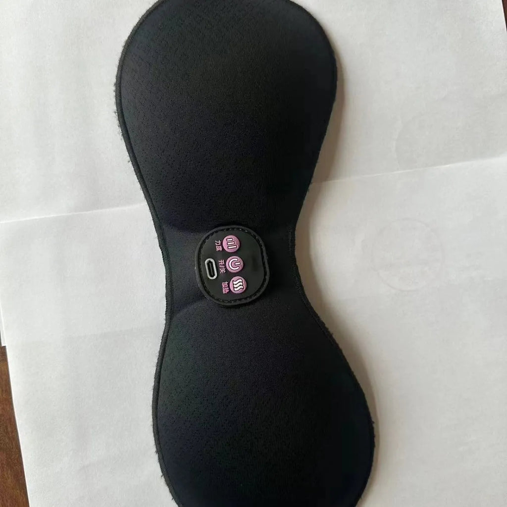 Black electric massage bra inner cushion with chest stickers and English control liner
