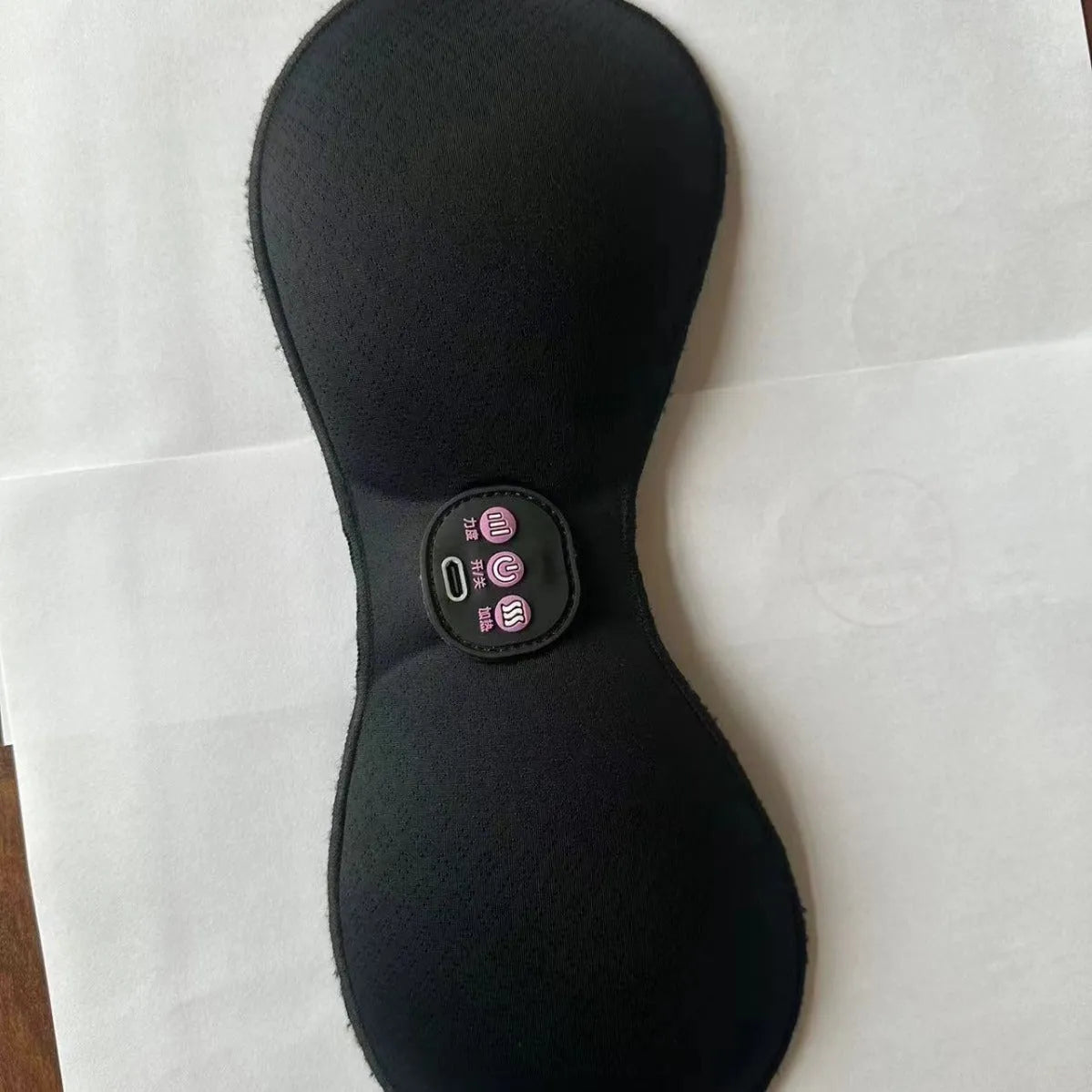 Black electric massage bra inner cushion with chest stickers and English control liner