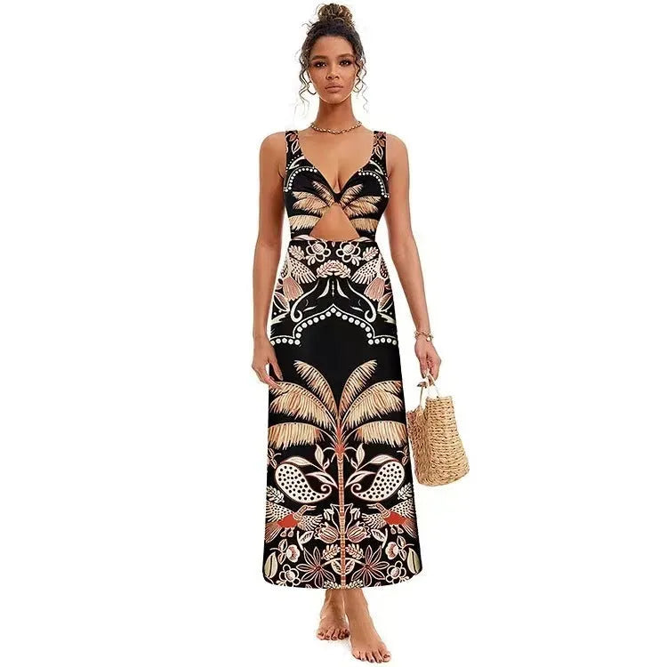 Women's black polyester one-piece swimsuit on hanger with size tag