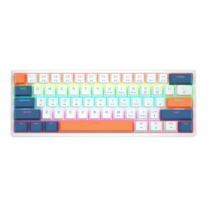 61-key mechanical keyboard with multiple colour options and hot-plug switch functionality