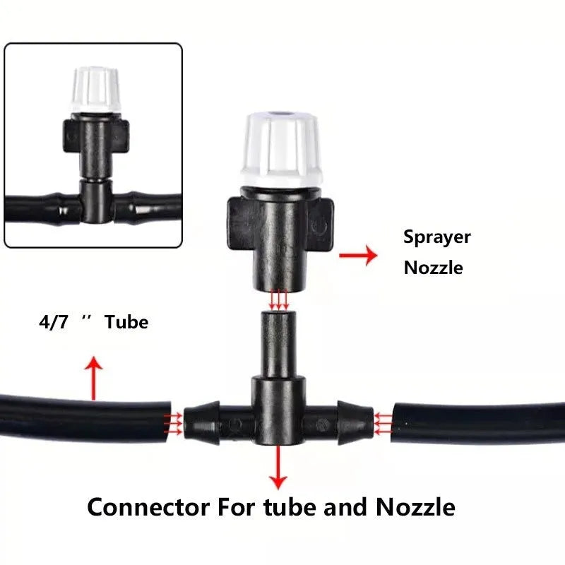 10 metre garden irrigation hose water mist system with 10 micro spray nozzles