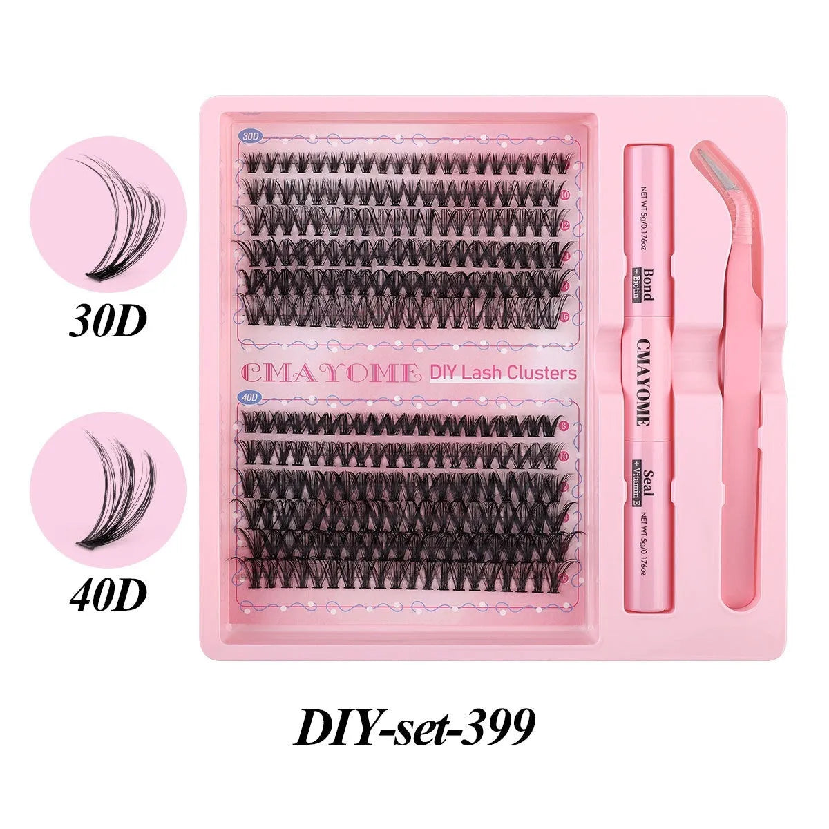 DIY single cluster false eyelashes with artificial fibre construction measuring 15.5cm length