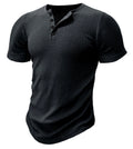 Sports slim-fitting muscle men's short-sleeved T-shirt in polyester fabric with athletic cut