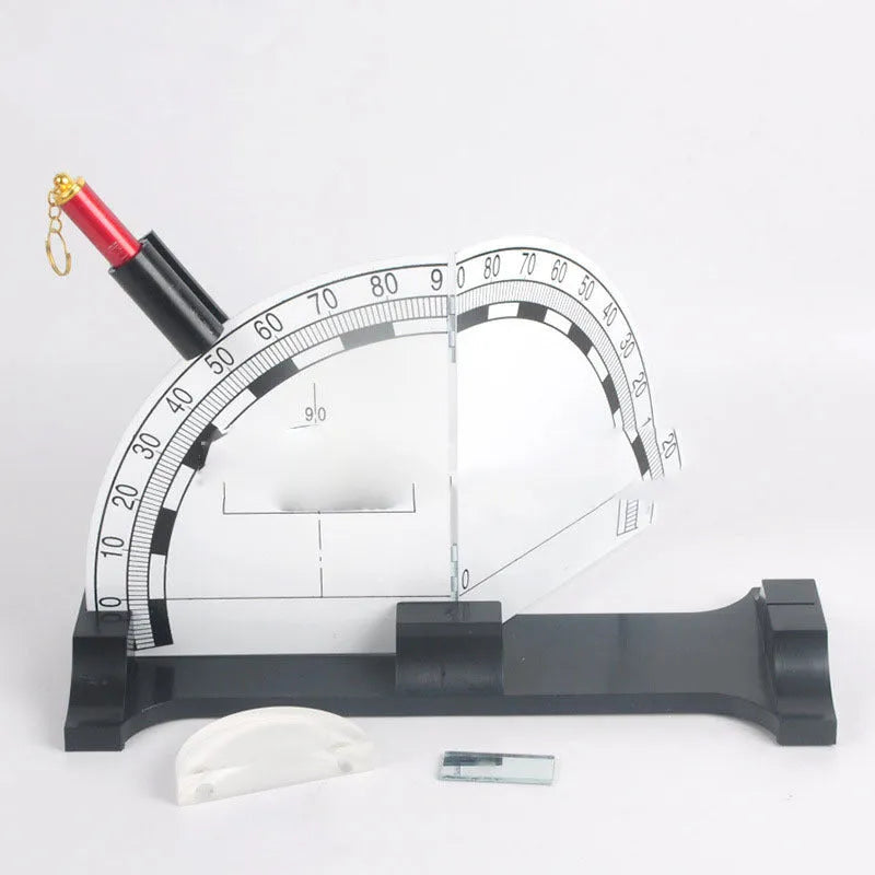 Iron plate optical physics teaching instrument with laser pen for classroom demonstrations