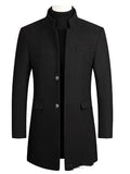 Men's thickened cotton coat in black, grey, dark red or navy blue, sizes M to XXXXL