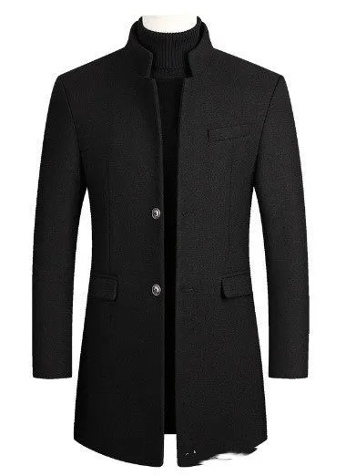 Men's thickened cotton coat in black, grey, dark red or navy blue, sizes M to XXXXL