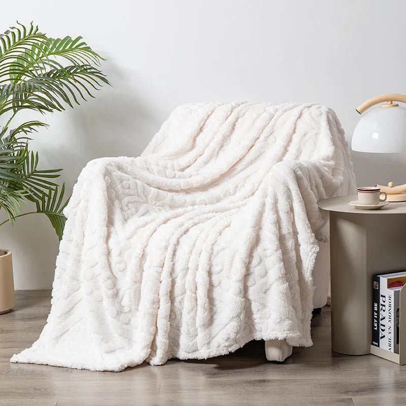 Polyester velvet jacquard sofa blanket in multiple sizes and colours with floral pattern