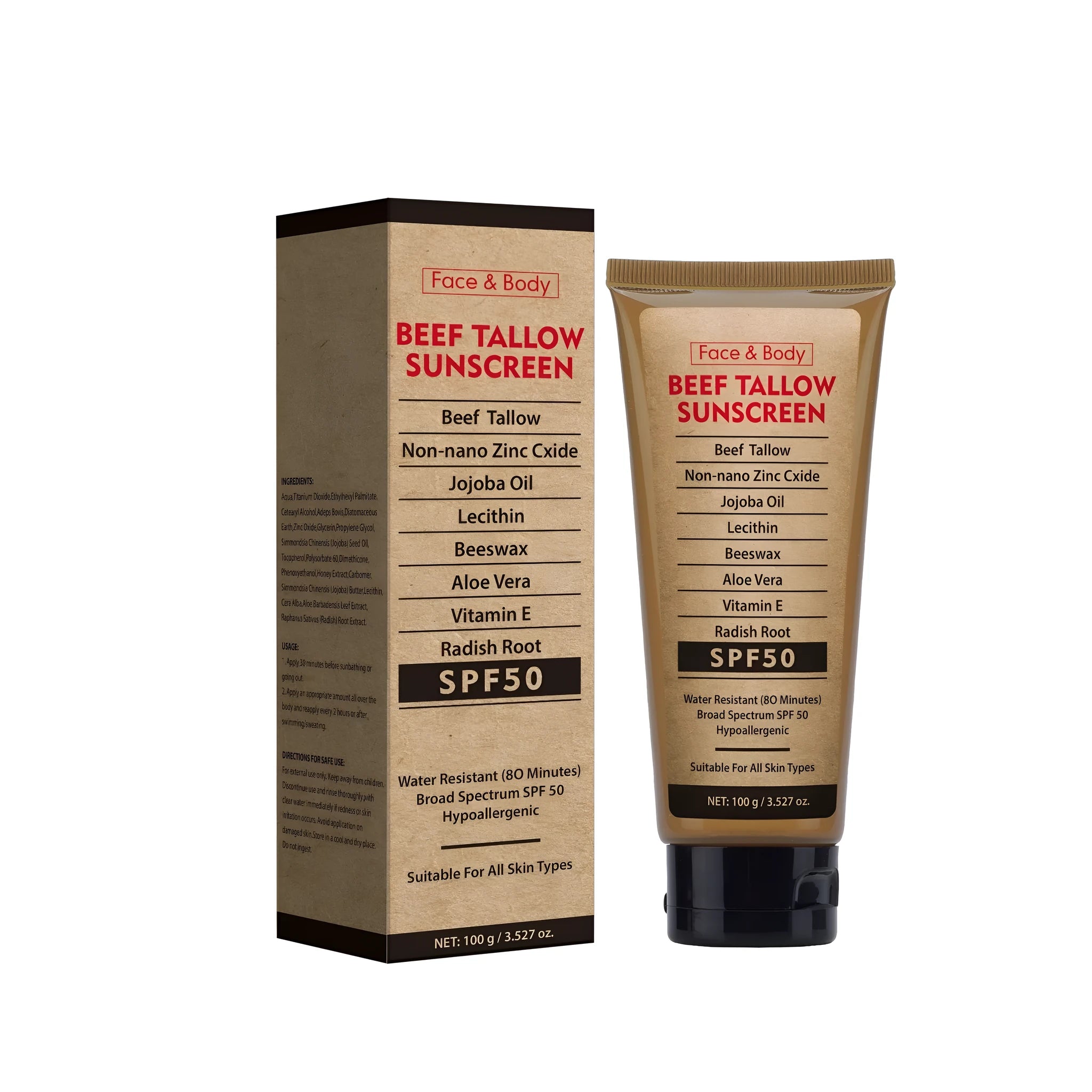 Organic grass-fed butter protective cream 100g tube with waterproof moisturising properties