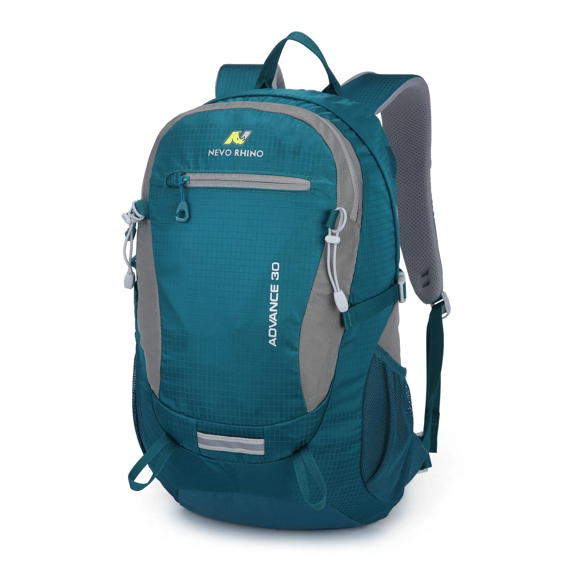 30-litre dark green waterproof nylon outdoor backpack with an airpillow strap system