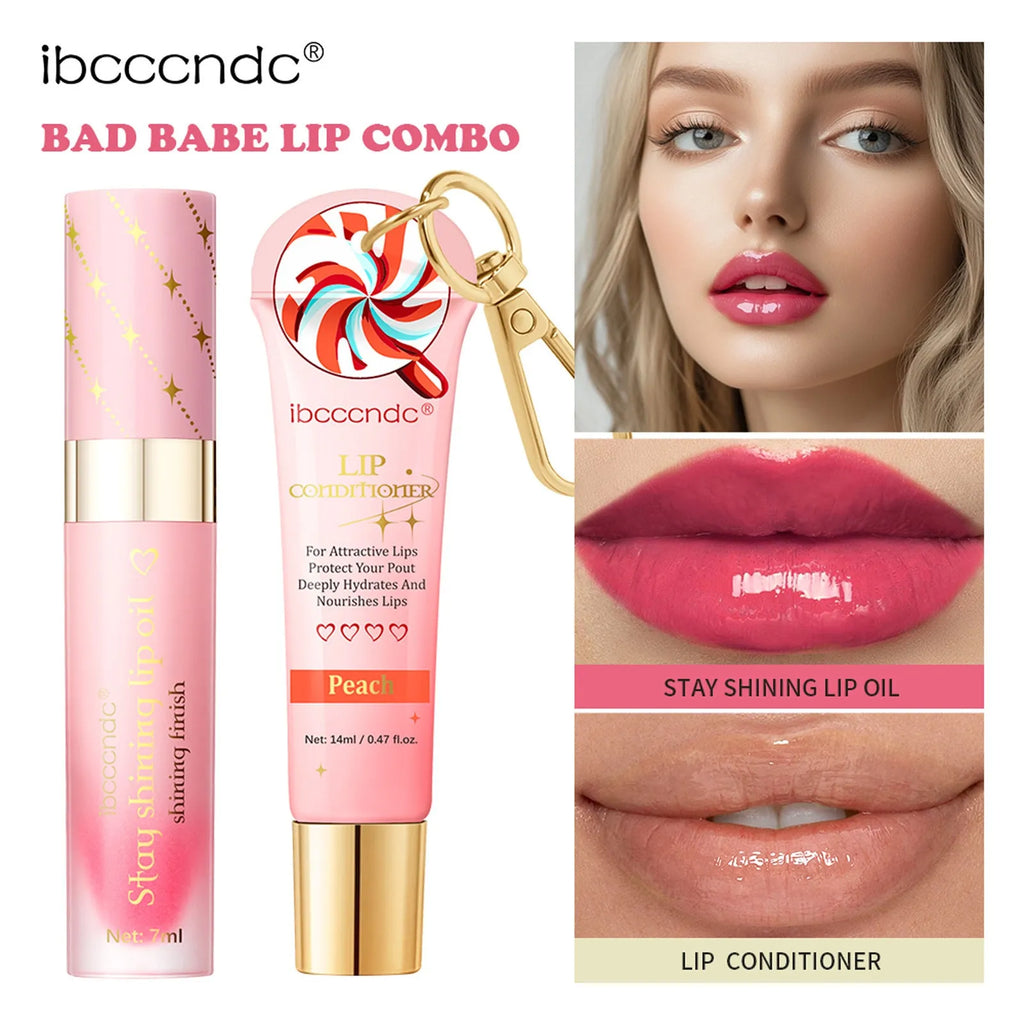 Ibcccndc peach flavour lip balm stick 14ml lasting moisturising lip care set