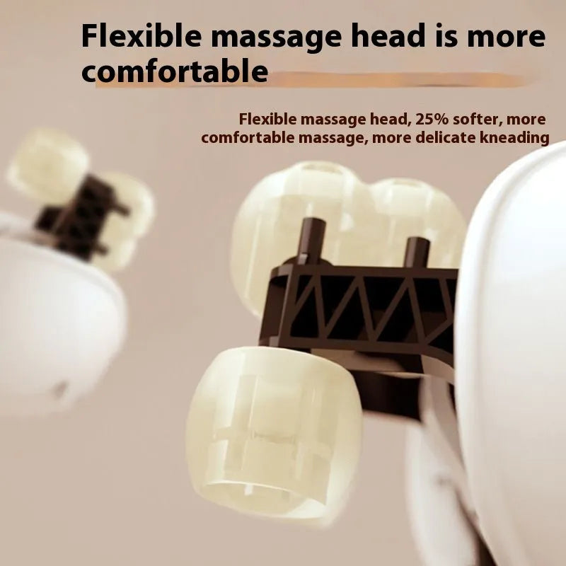 Blue foldable electric neck and back massager showing rechargeable design