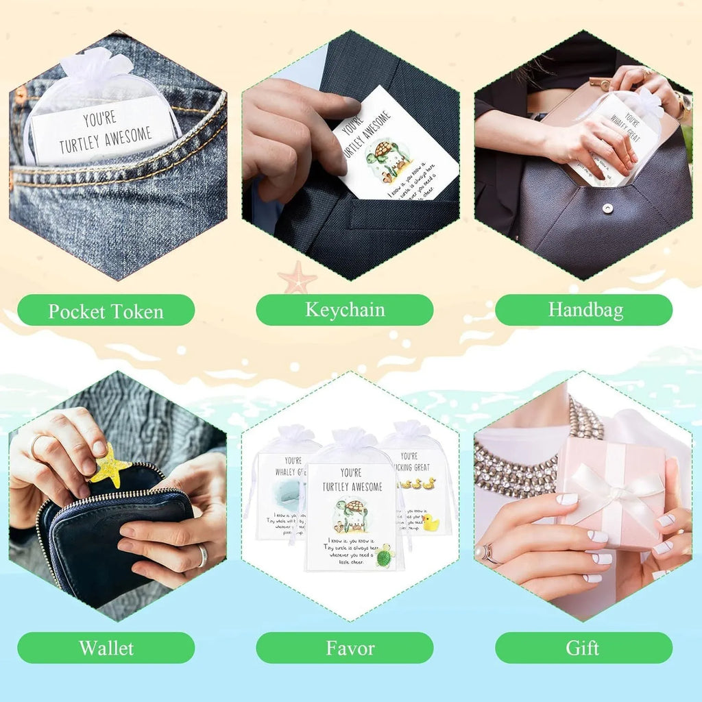 Set of resin memo cards with inspirational pun text, shown in various pack size options.