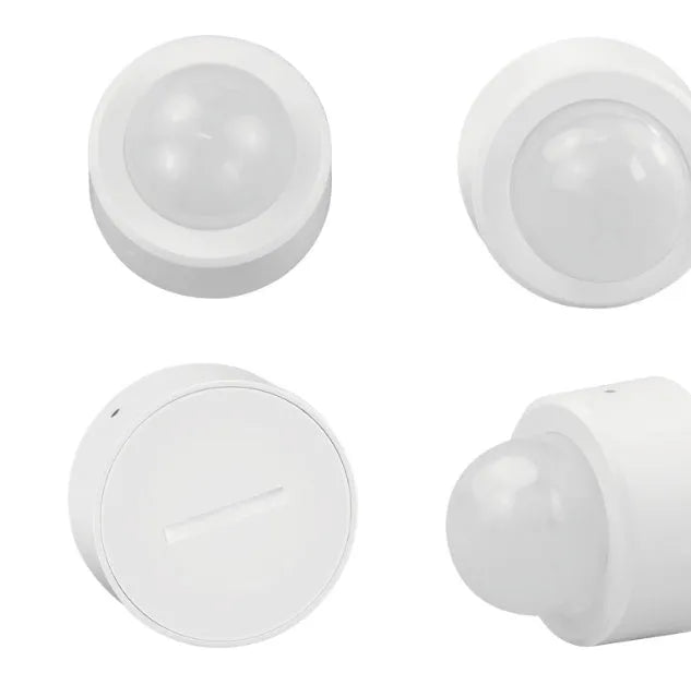 White wireless infrared body motion sensor with compact 33mm design and ZigBee connectivity
