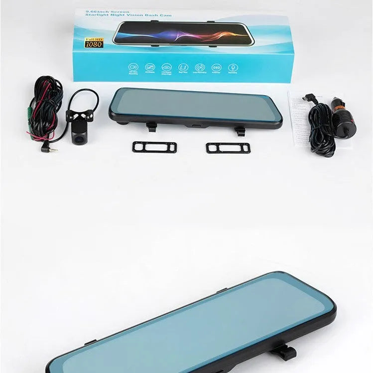 10-inch touch screen car dash camera with front and rear dual lenses for vehicle monitoring