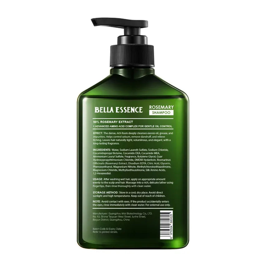 Rosemary anti-dandruff fluffy shampoo and conditioner bottles for scalp care and soft hair