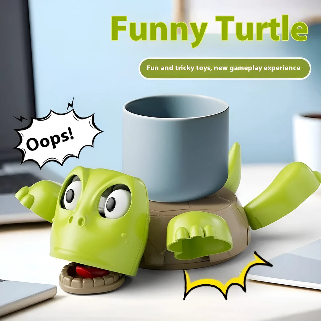 Turtle-shaped ABS plastic coaster in one of four colours: dark green, light green, wheat starch, or yellow.
