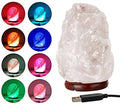 Crystal salt USB LED night lamp in pink or white with colourful colour changing or warm light, 660 * 100mm
