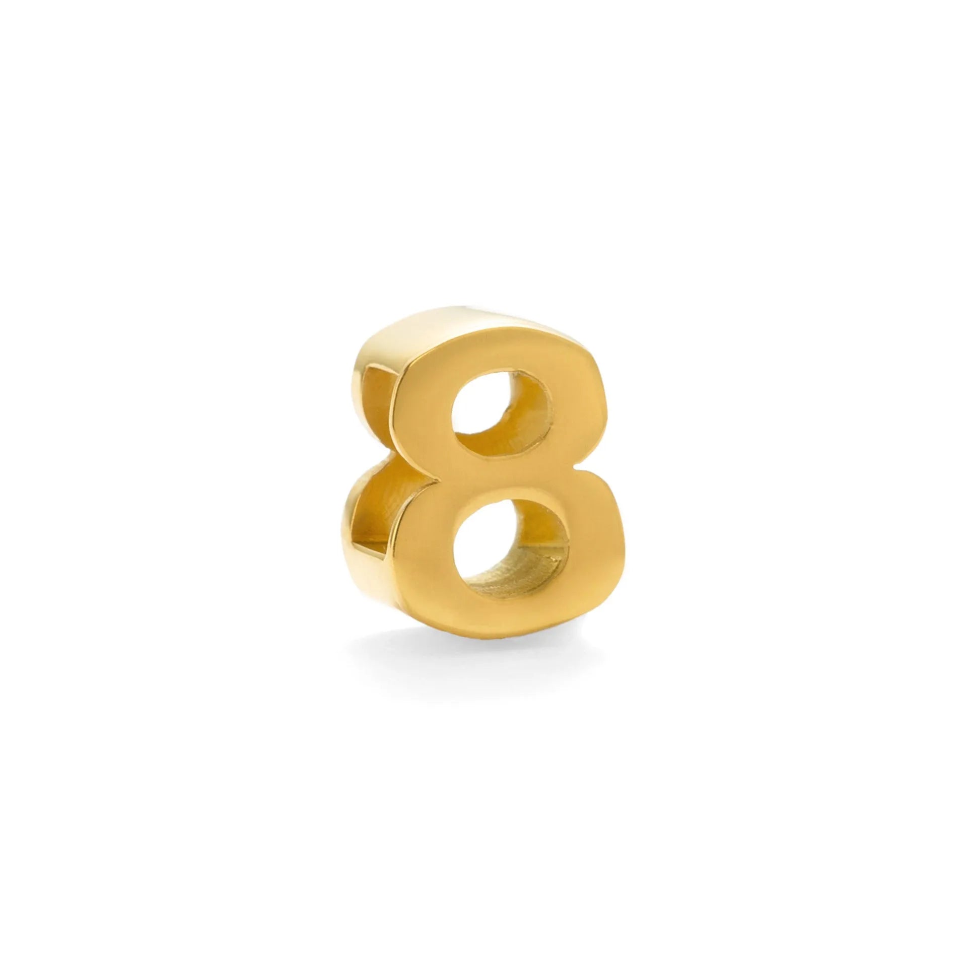 Titanium steel number letter necklace with 40.5cm chain and electroplated gold or silver finish