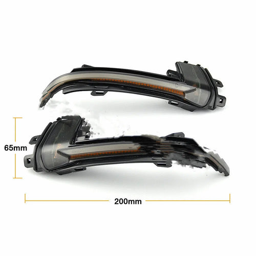 Audi rearview mirror running water turn signal in smoked black ABS plastic for A4 B8.5
