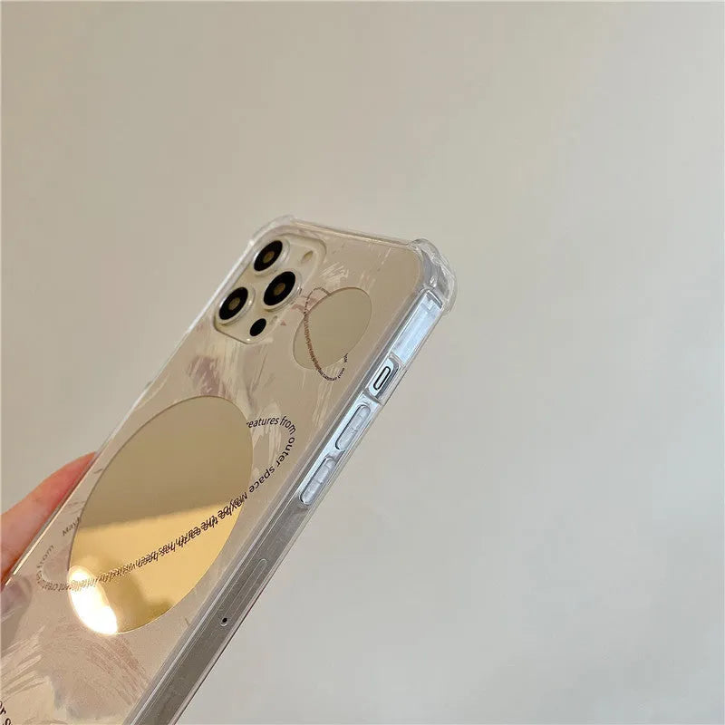 Cool Wind Space Planet mirror phone case in mirror-planet colour with TPU and electroplating for iPhone models