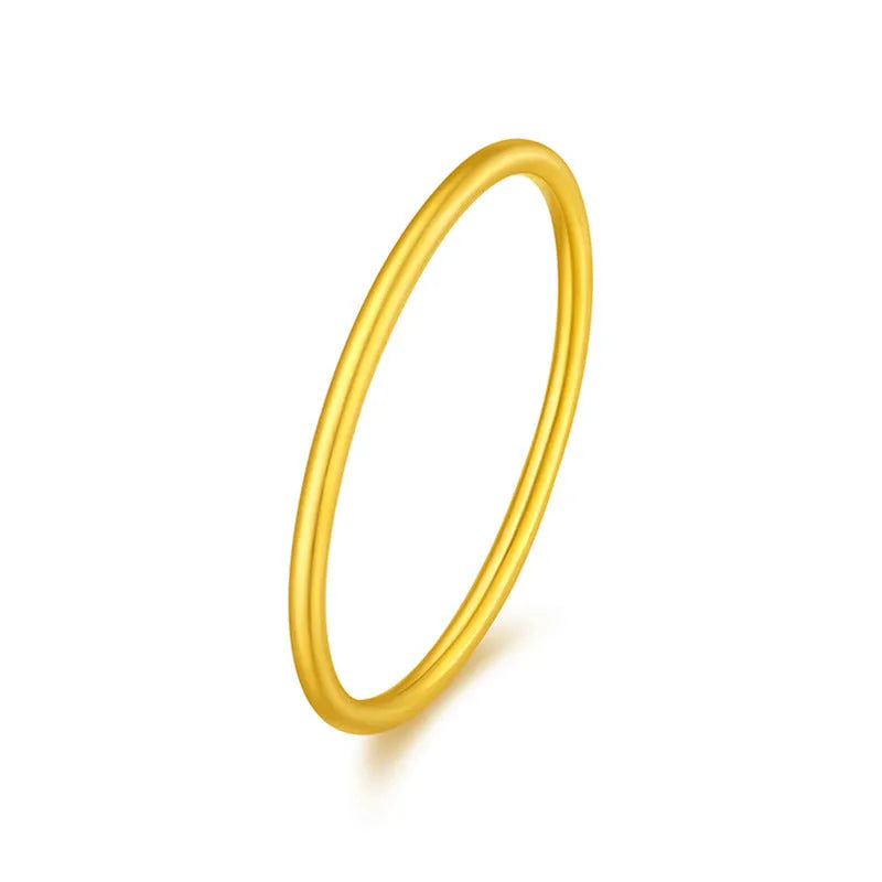 Brass gold plated women's ring shown in twist, glossy, and matte simple bracelet styles.