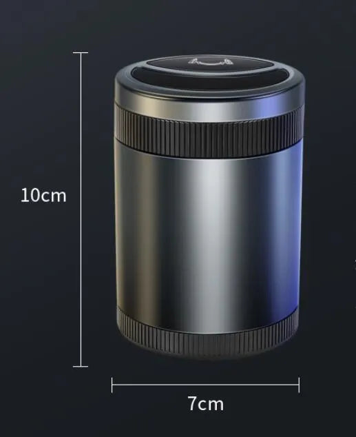 Automatic vehicle mounted car ashtray in grey with USB charging port